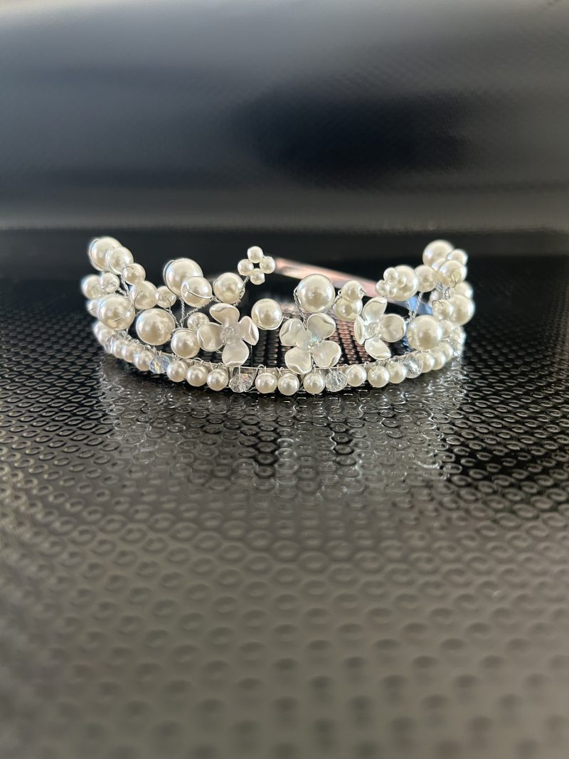 Pearl effect handmade tiara