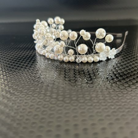 Pearl effect handmade tiara