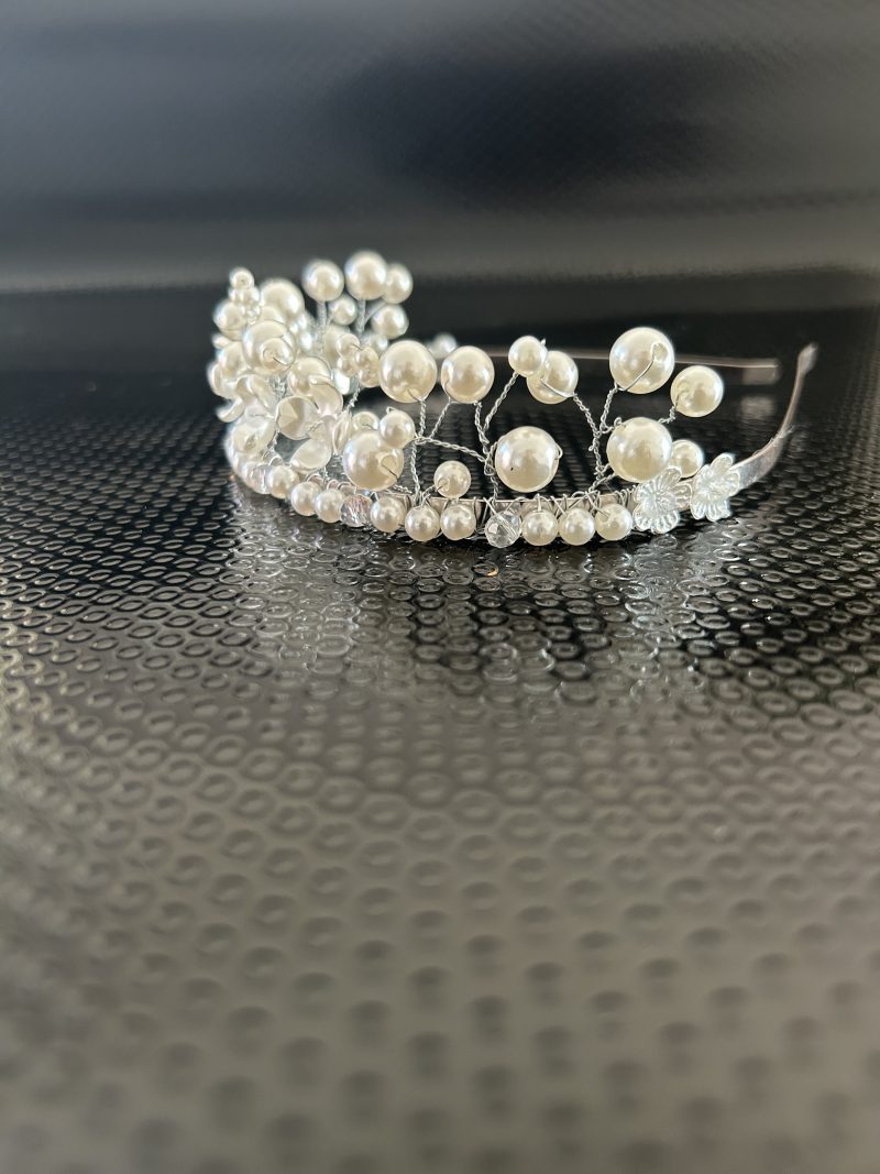 Pearl effect handmade tiara