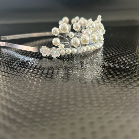 Pearl effect handmade tiara