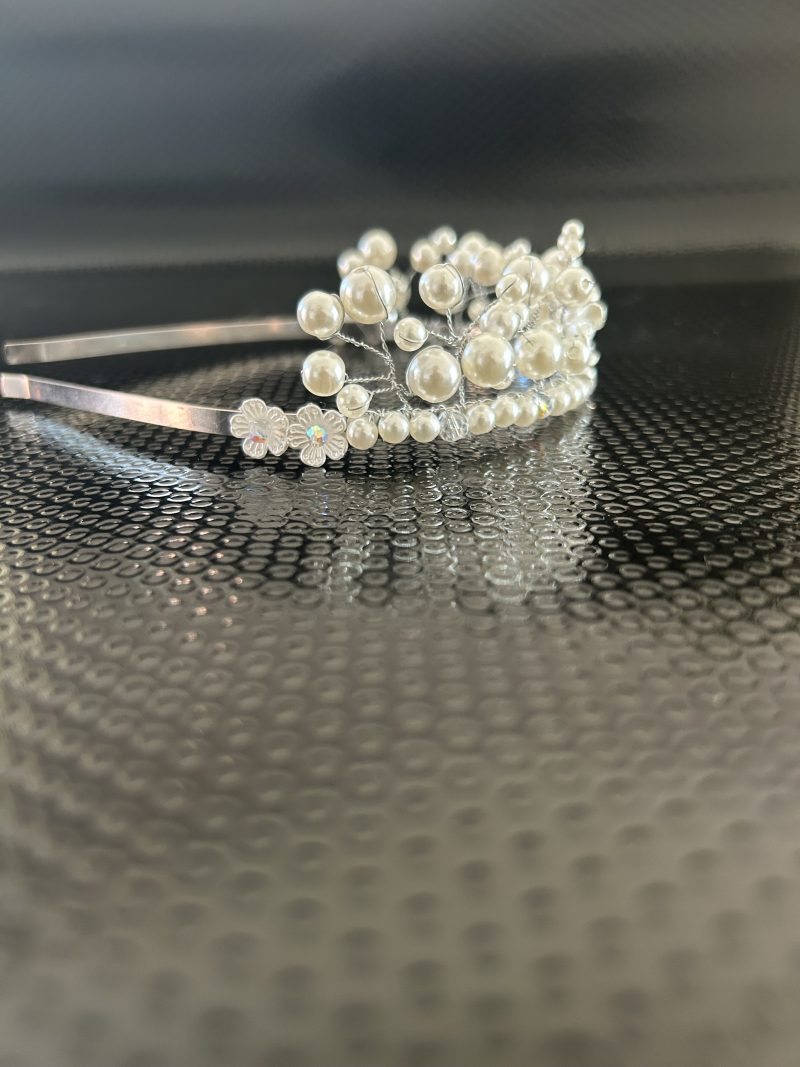 Pearl effect handmade tiara