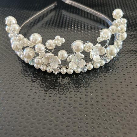 Pearl effect handmade tiara