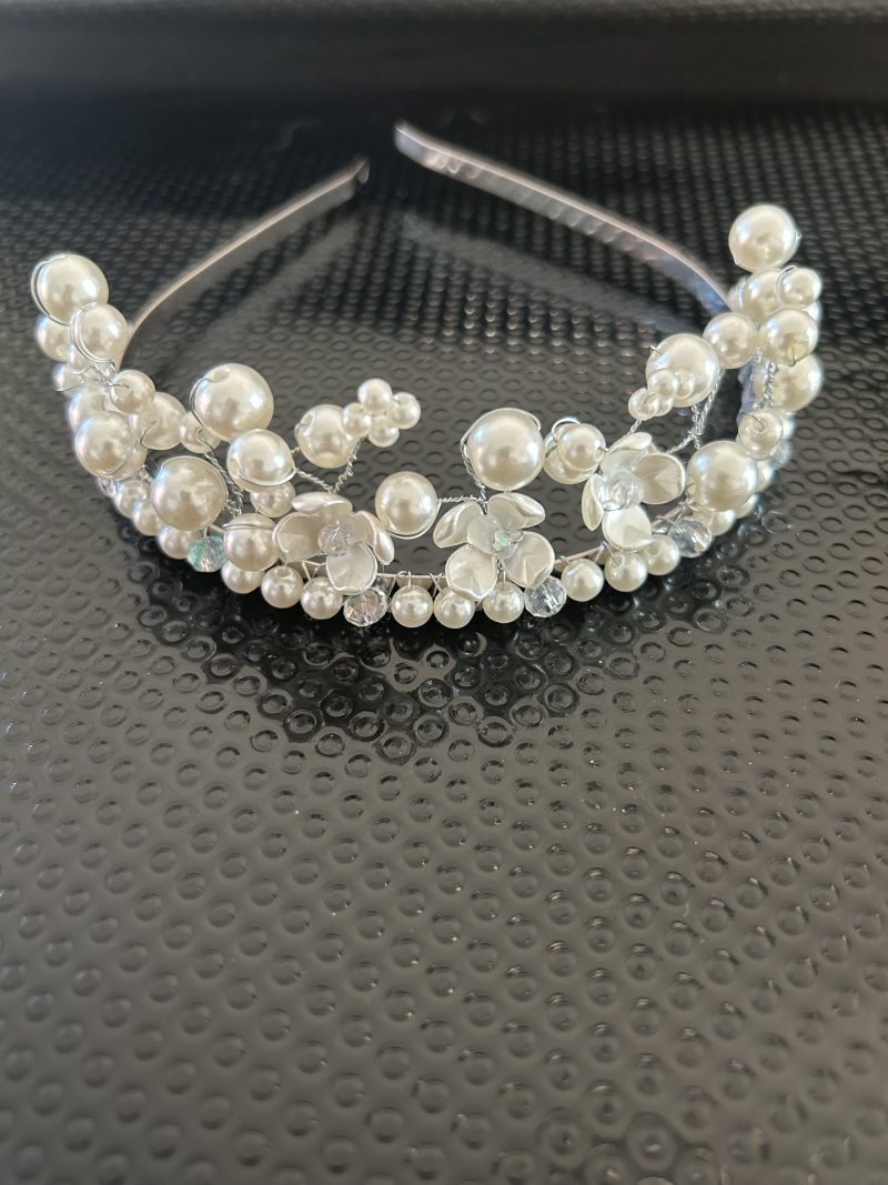 Pearl effect handmade tiara