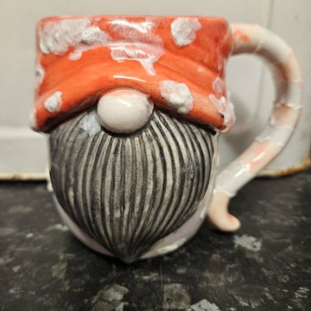 Ceramic painting – Christmas santa gnome / gonk mug