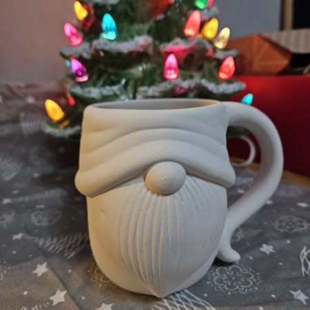 Ceramic painting – Christmas santa gnome / gonk mug