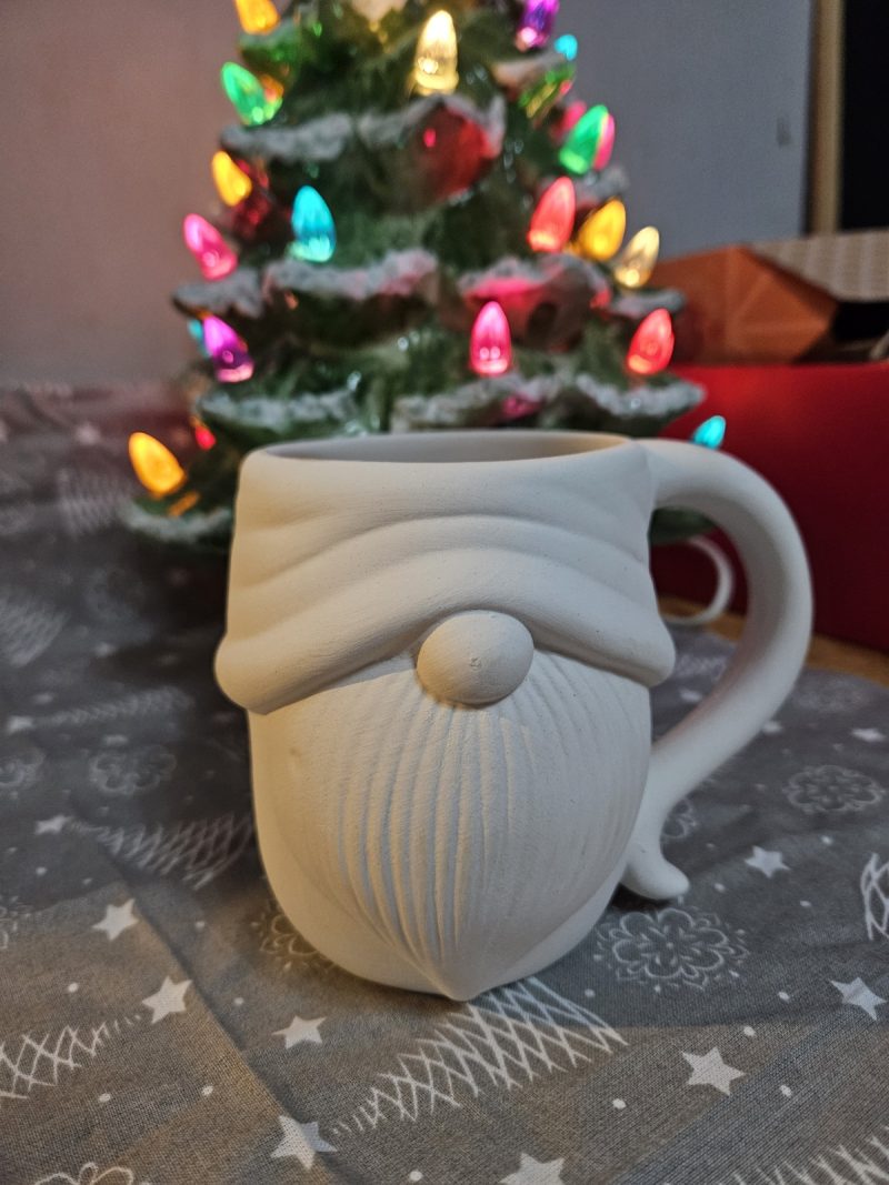 Ceramic painting – Christmas santa gnome / gonk mug