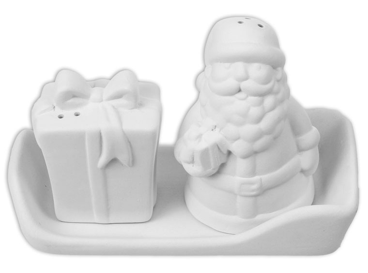 Ceramic painting – Santa salt & pepper pots