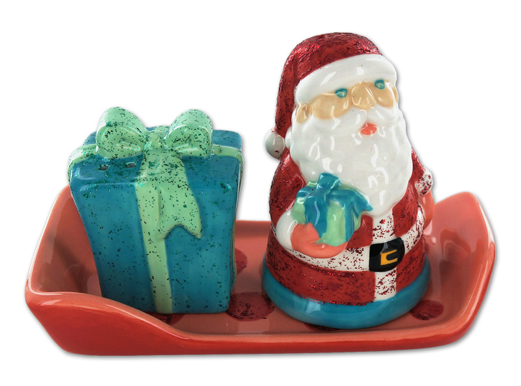 Ceramic painting – Santa salt & pepper pots