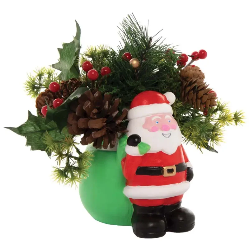 Ceramic painting – Christmas plant pot holder - santa