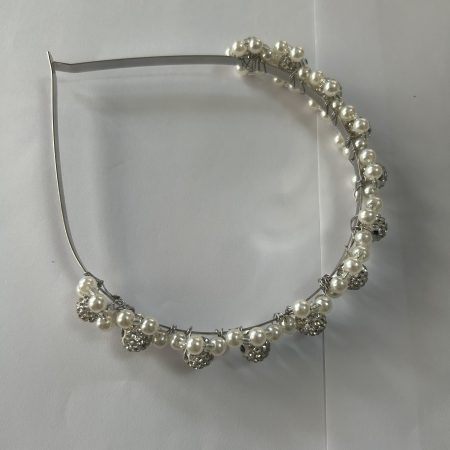 Pearl and crystal bead headband