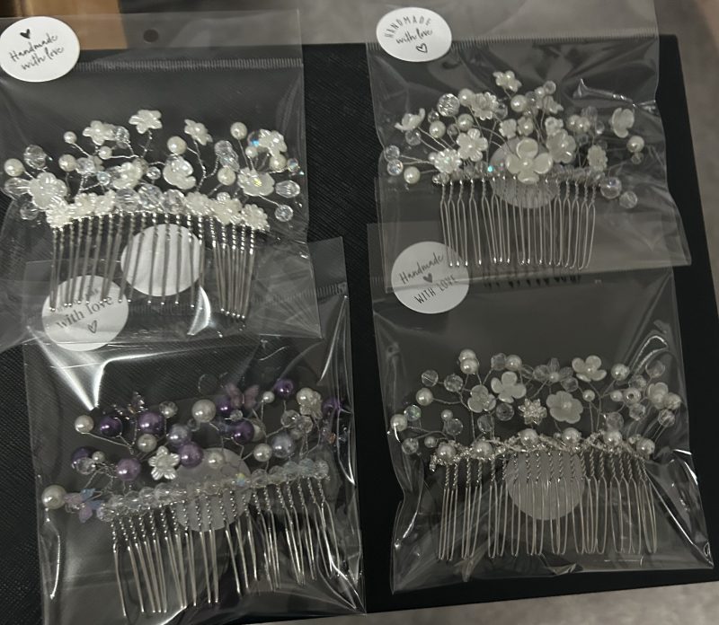 Beautiful beaded handmade hair combs