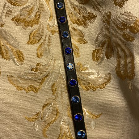 Swarovski style crystal Leather cuff light blue and dark blue crystals