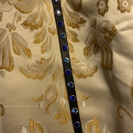 Swarovski style crystal Leather cuff light blue and dark blue crystals