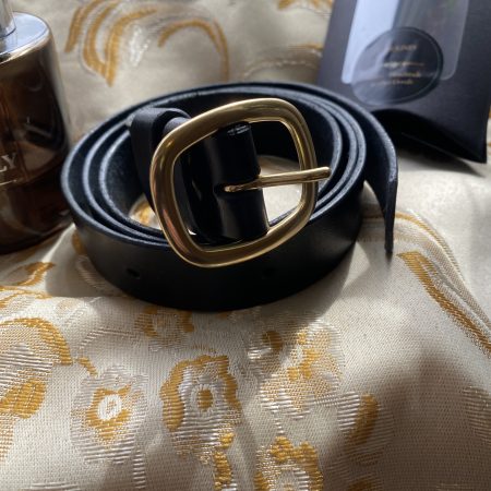 Black belt Italian leather unisex 41.5 inch