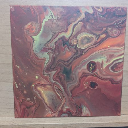 Autumn Flair 8x8" Acrylic Pour Canvas