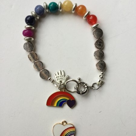 Rainbow Gay Pride Chakra Charm Bracelet