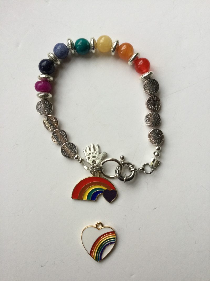 Rainbow Gay Pride Chakra Charm Bracelet