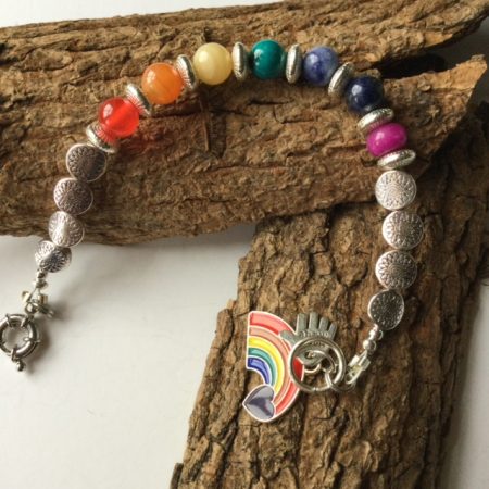 Rainbow Gay Pride Chakra Charm Bracelet