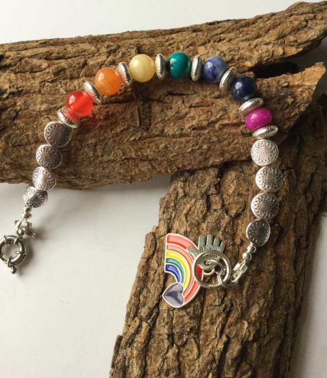 Rainbow Gay Pride Chakra Charm Bracelet