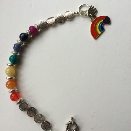 Rainbow Gay Pride Chakra Charm Bracelet