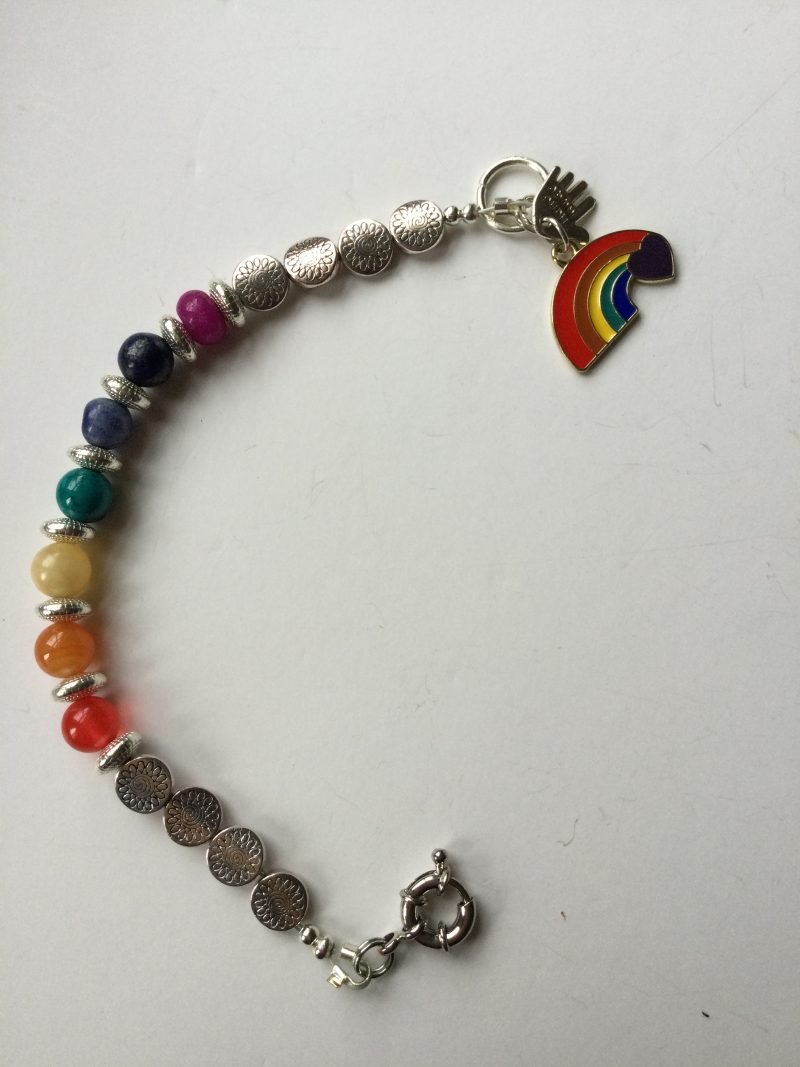 Rainbow Gay Pride Chakra Charm Bracelet