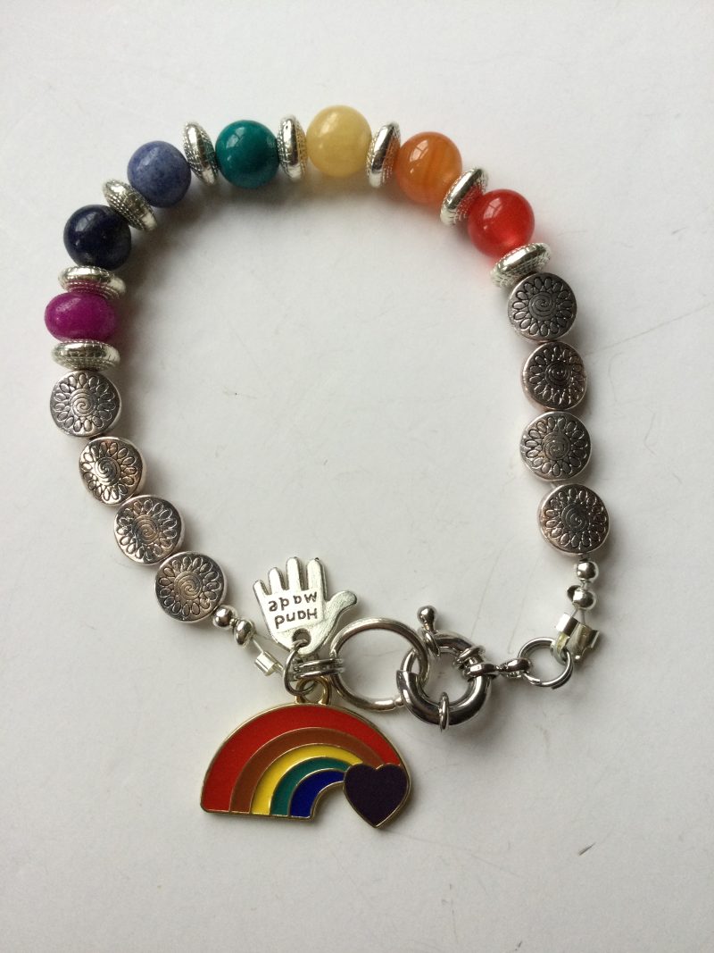 Rainbow Gay Pride Chakra Charm Bracelet