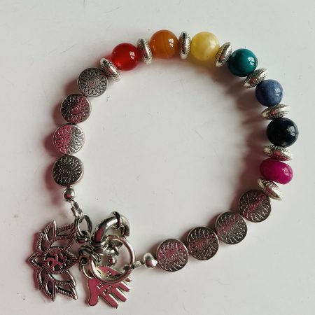 Rainbow Gay Pride Chakra Charm Bracelet