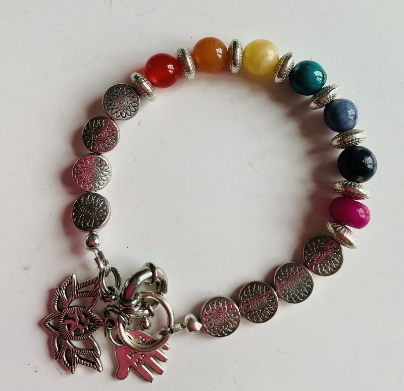 Rainbow Gay Pride Chakra Charm Bracelet