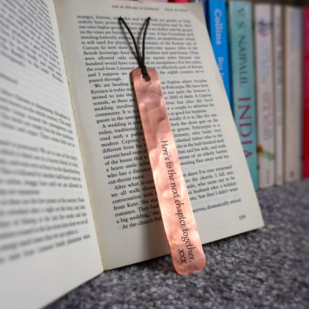 Personalized Hammered Copper Bookmark – Upcycled & Unique