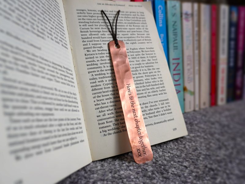 Personalized Hammered Copper Bookmark – Upcycled & Unique