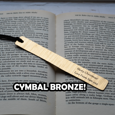 Personalized Cymbal Bronze Bookmark – Handmade Musician Gift