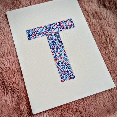 Floral Watercolour Painting Initials – WITH FRAME