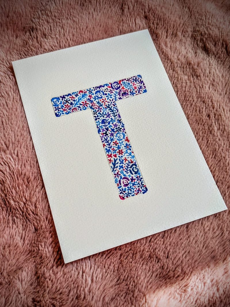 Floral Watercolour Painting Initials – WITH FRAME