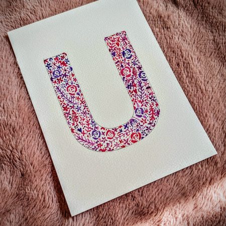Floral Watercolour Painting Initials – WITH FRAME