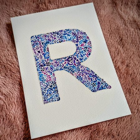 Floral Watercolour Painting Initials – WITH FRAME