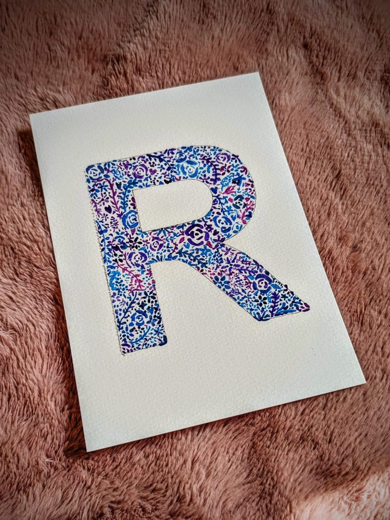 Floral Watercolour Painting Initials – WITH FRAME