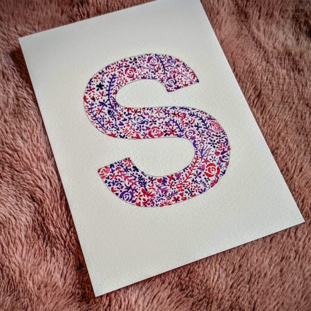 Floral Watercolour Painting Initials – WITH FRAME