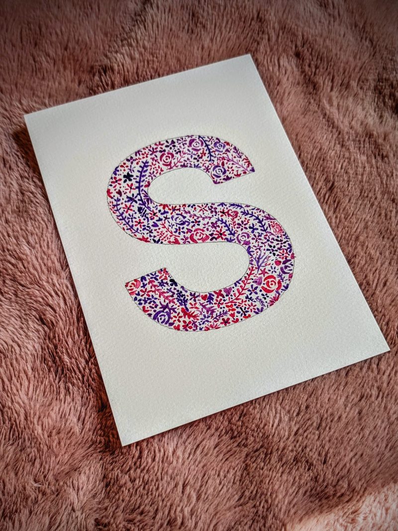 Floral Watercolour Painting Initials – WITH FRAME