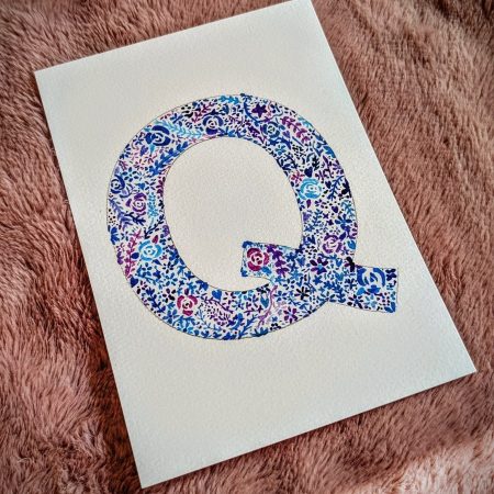 Floral Watercolour Painting Initials – WITH FRAME