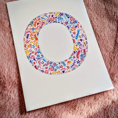 Floral Watercolour Painting Initials – WITH FRAME