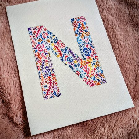 Floral Watercolour Painting Initials – WITH FRAME