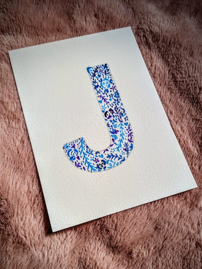 Floral Watercolour Painting Initials – WITH FRAME