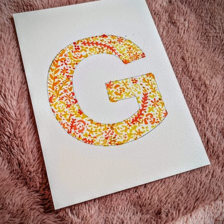 Floral Watercolour Painting Initials – WITH FRAME
