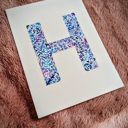 Floral Watercolour Painting Initials – WITH FRAME