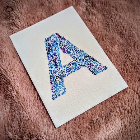 Floral Watercolour Painting Initials - WITHOUT FRAME