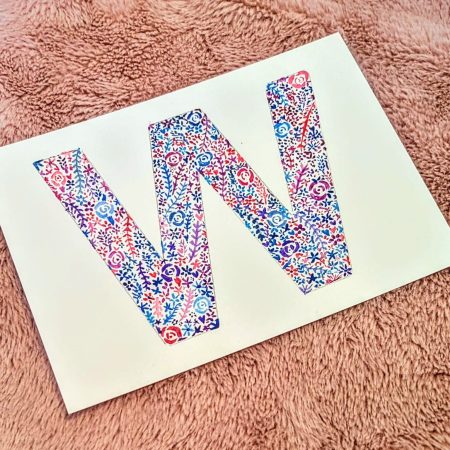 Floral Watercolour Painting Initials – WITH FRAME