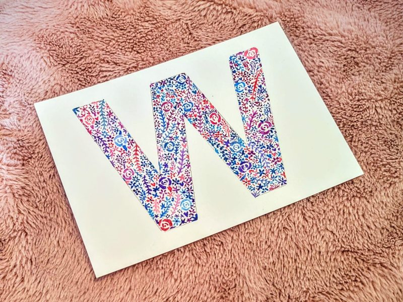 Floral Watercolour Painting Initials – WITH FRAME