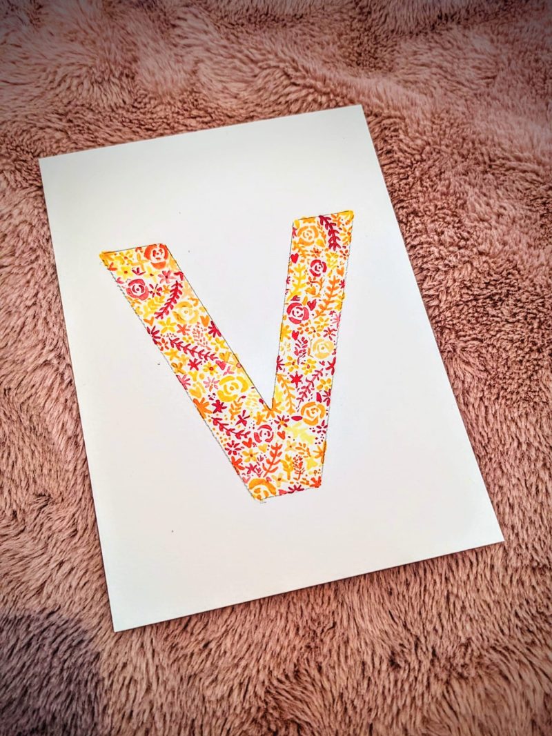 Floral Watercolour Painting Initials – WITH FRAME