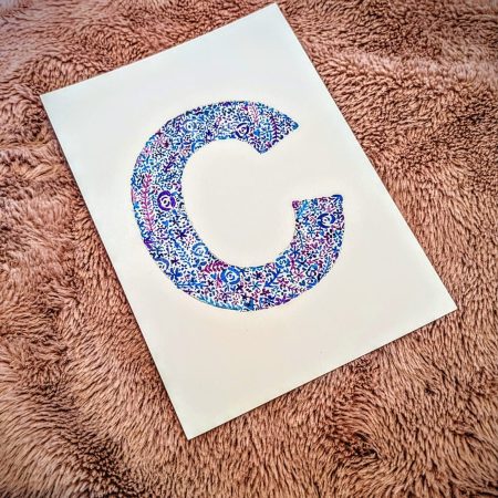 Floral Watercolour Painting Initials – WITH FRAME