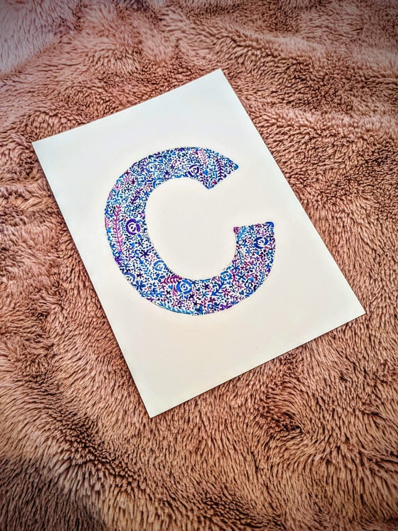 Floral Watercolour Painting Initials – WITH FRAME